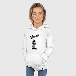 Толстовка детская хлопковая Bender monochrome, цвет: белый — фото 2