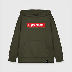 Толстовка детская хлопковая Suprememe, цвет: хаки