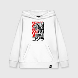 Толстовка детская хлопковая Godzilla Poster, цвет: белый
