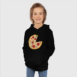 Толстовка детская хлопковая Пицца парная, цвет: черный — фото 2