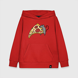 Толстовка детская хлопковая Кусочек пиццы парная, цвет: красный