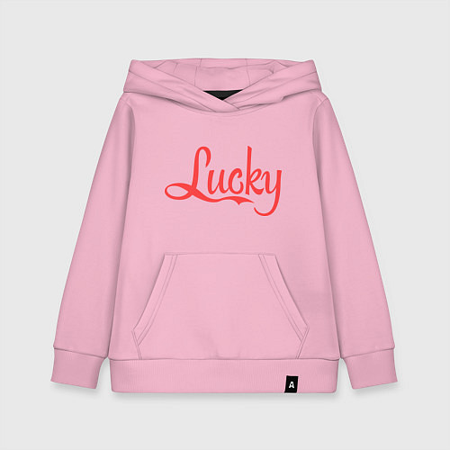 Детская толстовка-худи Lucky logo / Светло-розовый – фото 1