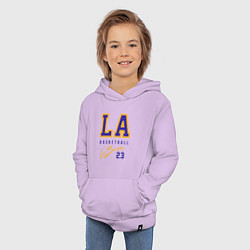 Толстовка детская хлопковая Lebron 23: Los Angeles, цвет: лаванда — фото 2