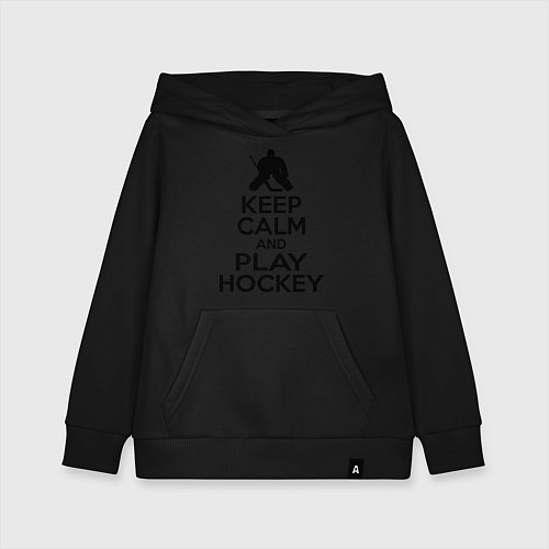 Детская толстовка-худи Keep Calm & Play Hockey / Черный – фото 1