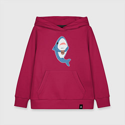 Толстовка детская хлопковая Hype Shark, цвет: маджента