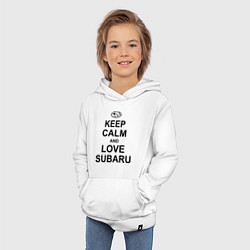 Толстовка детская хлопковая Keep Calm & Love Subaru, цвет: белый — фото 2