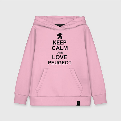 Детская толстовка-худи Keep Calm & Love Peugeot / Светло-розовый – фото 1