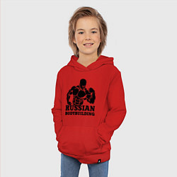Толстовка детская хлопковая Russian bodybuilding, цвет: красный — фото 2