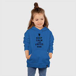 Толстовка детская хлопковая Keep Calm & United fan, цвет: синий — фото 2