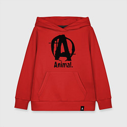 Толстовка детская хлопковая Animal Logo, цвет: красный