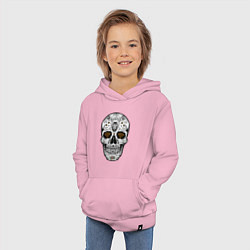 Толстовка детская хлопковая Golden Skull, цвет: светло-розовый — фото 2