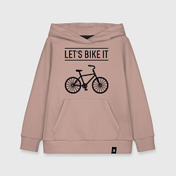 Толстовка детская хлопковая Lets bike it, цвет: пыльно-розовый