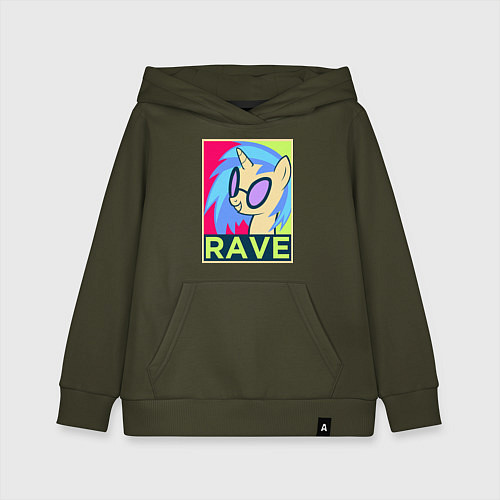 Детская толстовка-худи DJ Pon-3 RAVE / Хаки – фото 1