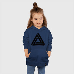 Толстовка детская хлопковая Triangle Visual Illusion цвета тёмно-синий — фото 2