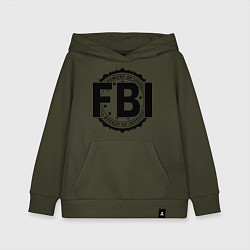 Толстовка детская хлопковая FBI Agency, цвет: хаки