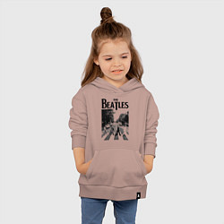 Толстовка детская хлопковая The Beatles: Mono Abbey Road, цвет: пыльно-розовый — фото 2