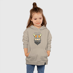 Толстовка детская хлопковая Born to be a Viking, цвет: миндальный — фото 2