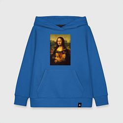 Толстовка детская хлопковая Мона Лиза и Фастфуд, цвет: синий