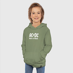 Толстовка детская хлопковая ACDC BACK IN BLACK, цвет: авокадо — фото 2