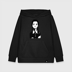 Толстовка детская хлопковая Wednesday Addams, цвет: черный