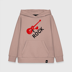 Толстовка детская хлопковая Я люблю рок, цвет: пыльно-розовый