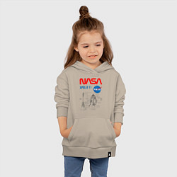Толстовка детская хлопковая Nasa Apollo 11, цвет: миндальный — фото 2