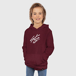 Толстовка детская хлопковая Stray Kids, цвет: меланж-бордовый — фото 2
