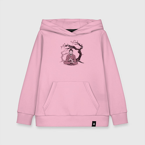 Детская толстовка-худи Будда Сакура / Светло-розовый – фото 1