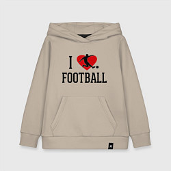 Толстовка детская хлопковая I love football, цвет: миндальный