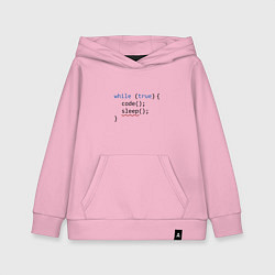 Толстовка детская хлопковая Code - sleep, цвет: светло-розовый