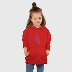 Толстовка детская хлопковая Череп драконаградиент, цвет: красный — фото 2