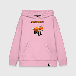 Толстовка детская хлопковая Minecraft - лиса, цвет: светло-розовый