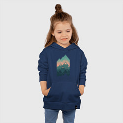 Толстовка детская хлопковая Геометрические горы, цвет: тёмно-синий — фото 2