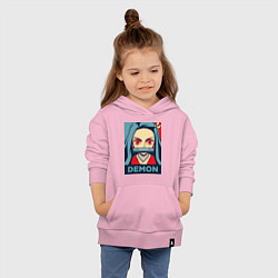 Толстовка детская хлопковая Незуко Камадо, цвет: светло-розовый — фото 2