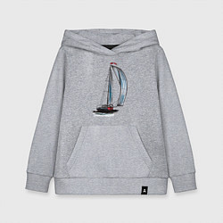 Толстовка детская хлопковая Парусник, цвет: меланж