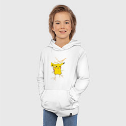 Толстовка детская хлопковая Pikachu, цвет: белый — фото 2