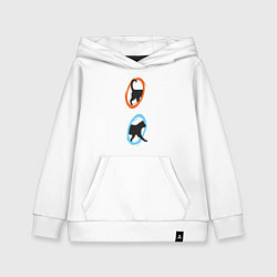 Толстовка детская хлопковая Portal Cat, цвет: белый