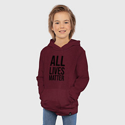 Толстовка детская хлопковая ALL LIVES MATTER, цвет: меланж-бордовый — фото 2