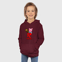 Толстовка детская хлопковая ROBLOX: PIGGI, цвет: меланж-бордовый — фото 2