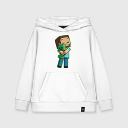 Толстовка детская хлопковая Minecraft, цвет: белый