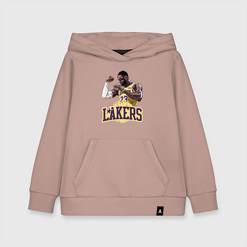 Детская толстовка-худи LeBron - Lakers / Пыльно-розовый – фото 1