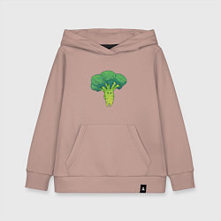 Толстовка детская хлопковая Симпатичный брокколи, цвет: пыльно-розовый