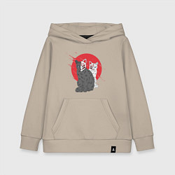 Толстовка детская хлопковая Japan Cats Z, цвет: миндальный