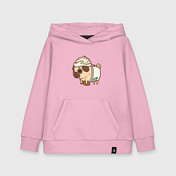Толстовка детская хлопковая Сладкий мопс, цвет: светло-розовый