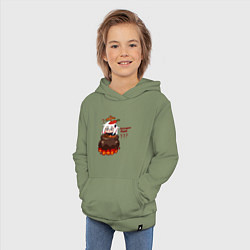 Толстовка детская хлопковая Genshin Impact Paimon food, цвет: авокадо — фото 2