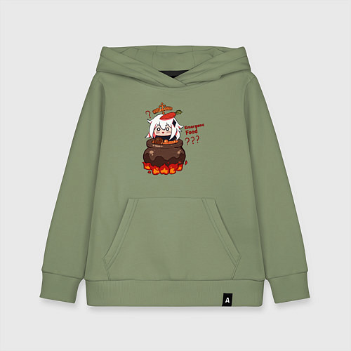 Детская толстовка-худи Genshin Impact Paimon food / Авокадо – фото 1
