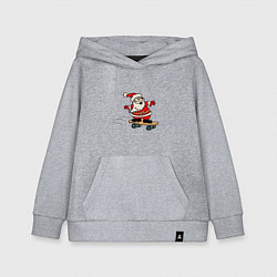 Толстовка детская хлопковая Санта на скейтборде, цвет: меланж