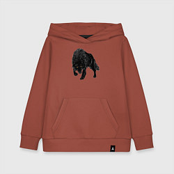 Детская толстовка-худи Черный Волк