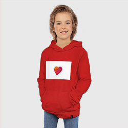 Толстовка детская хлопковая Акварельное сердце, цвет: красный — фото 2