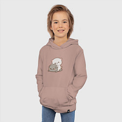Толстовка детская хлопковая Милые котики, цвет: пыльно-розовый — фото 2